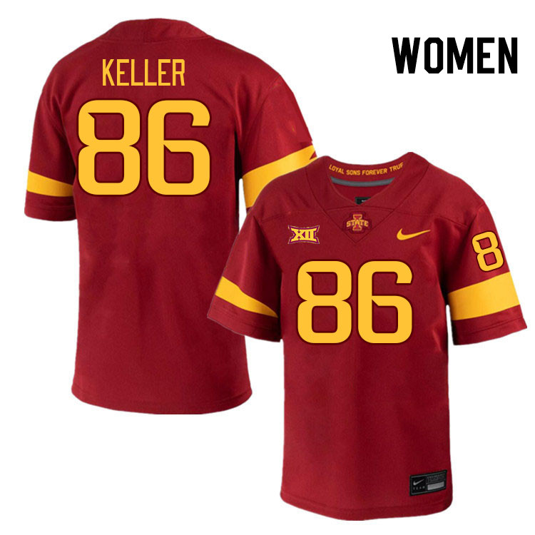 Women #86 Andrew Keller Iowa State Cyclones College Football Jerseys Stitched-Cardinal